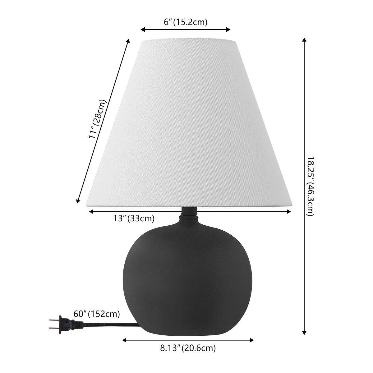 Aster 18.25" Minimalist Scandinavian Resin/Iron Gourd LED Table Lamp Set 2