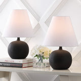 Aster 18.25" Minimalist Scandinavian Resin/Iron Gourd LED Table Lamp Set 2