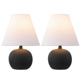 Aster 18.25" Minimalist Scandinavian Resin/Iron Gourd LED Table Lamp Set 2