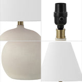 Aster 18.25" Minimalist Scandinavian Resin/Iron Gourd LED Table Lamp Set 2
