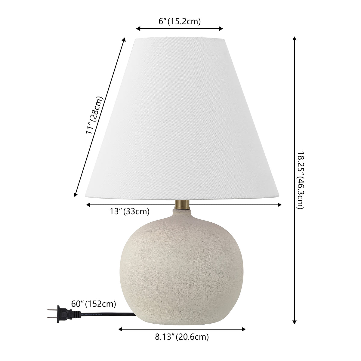 Aster 18.25" Minimalist Scandinavian Resin/Iron Gourd LED Table Lamp Set 2