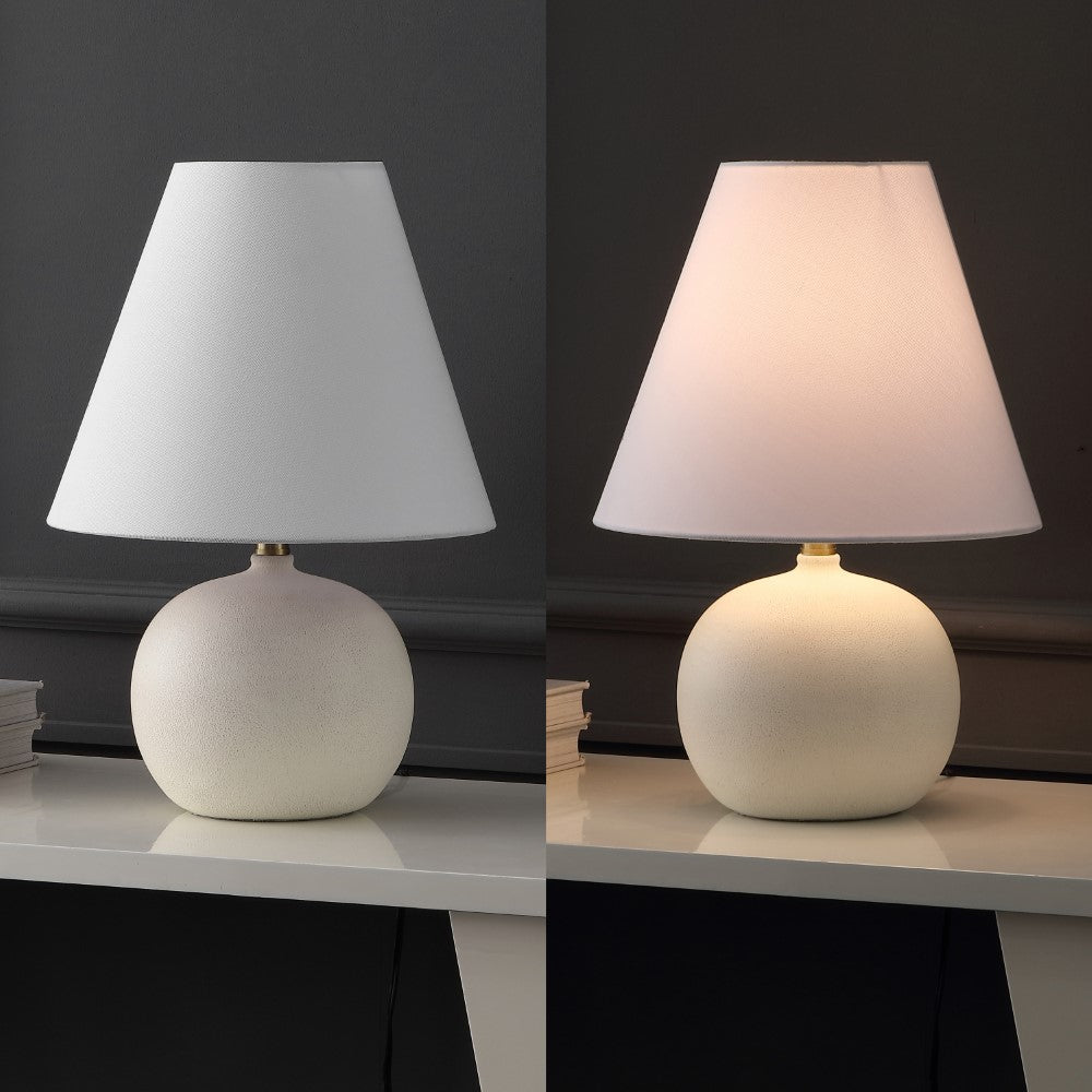 Aster 18.25" Minimalist Scandinavian Resin/Iron Gourd LED Table Lamp Set 2