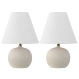 Aster 18.25" Minimalist Scandinavian Resin/Iron Gourd LED Table Lamp Set 2