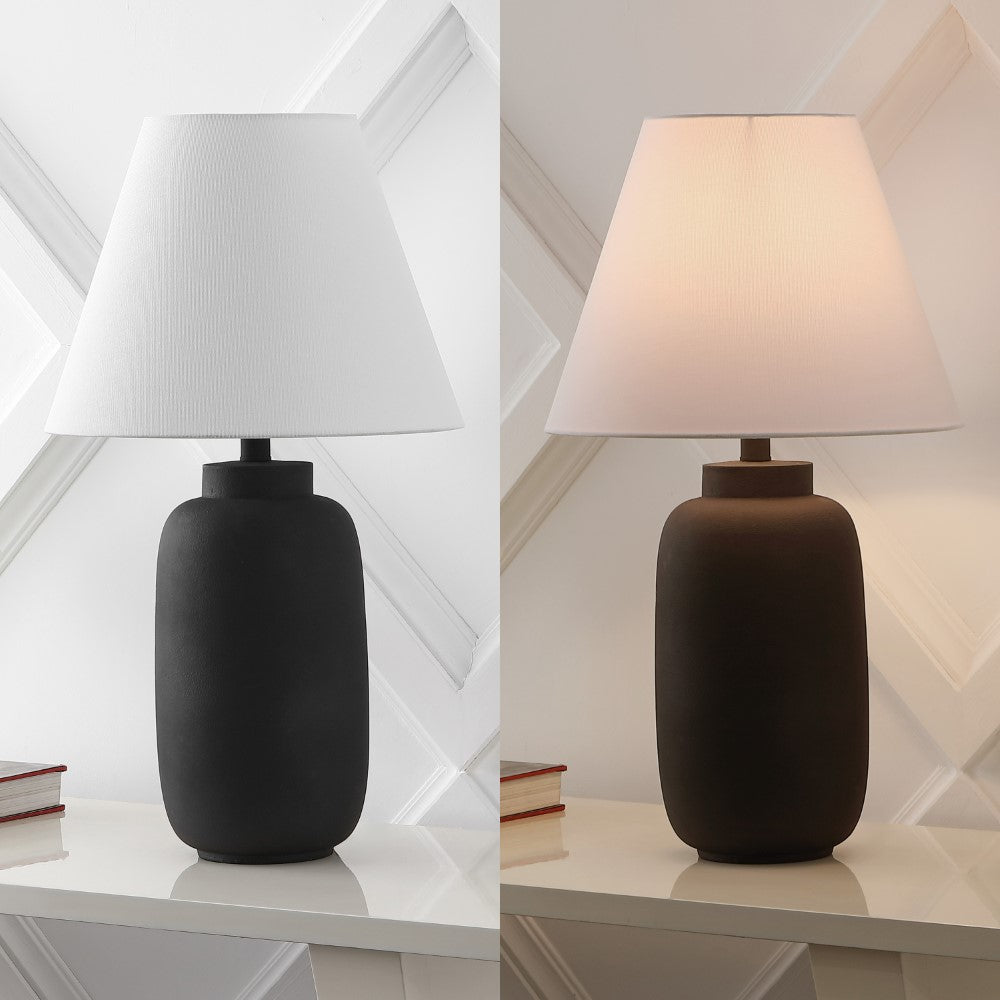 Briar 24.5" Minimalist Scandinavian Resin/Iron Ginger Jar LED Table Lamp Set 2