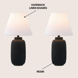 Briar 24.5" Minimalist Scandinavian Resin/Iron Ginger Jar LED Table Lamp Set 2
