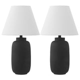 Briar 24.5" Minimalist Scandinavian Resin/Iron Ginger Jar LED Table Lamp Set 2
