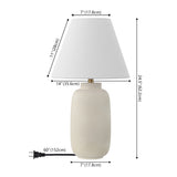 Briar 24.5" Minimalist Scandinavian Resin/Iron Ginger Jar LED Table Lamp Set 2