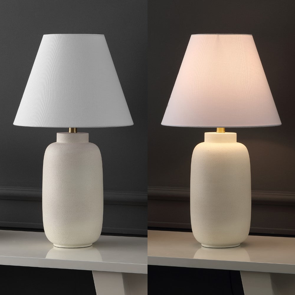 Briar 24.5" Minimalist Scandinavian Resin/Iron Ginger Jar LED Table Lamp Set 2