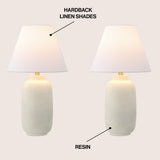 Briar 24.5" Minimalist Scandinavian Resin/Iron Ginger Jar LED Table Lamp Set 2