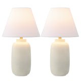 Briar 24.5" Minimalist Scandinavian Resin/Iron Ginger Jar LED Table Lamp Set 2