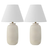 Briar 24.5" Minimalist Scandinavian Resin/Iron Ginger Jar LED Table Lamp Set 2