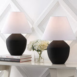 Hawk 20.5" Minimalist Scandinavian Resin/Iron LED Table Lamp Set 2