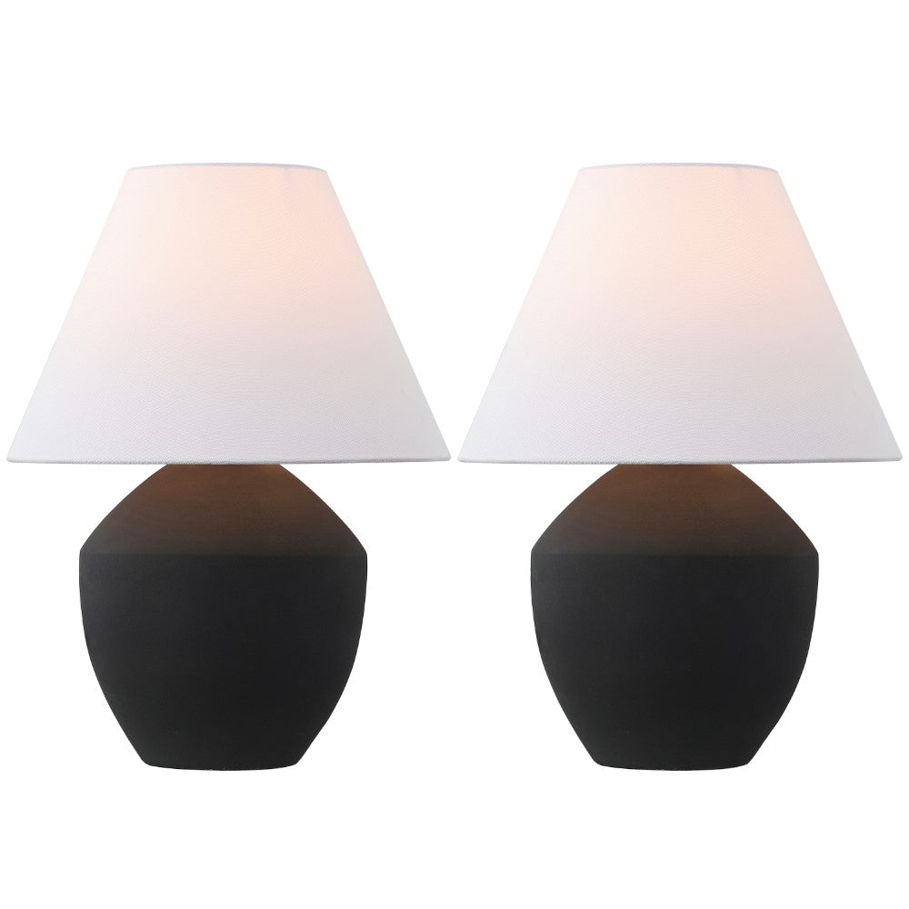Hawk 20.5" Minimalist Scandinavian Resin/Iron LED Table Lamp Set 2