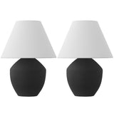 Hawk 20.5" Minimalist Scandinavian Resin/Iron LED Table Lamp Set 2