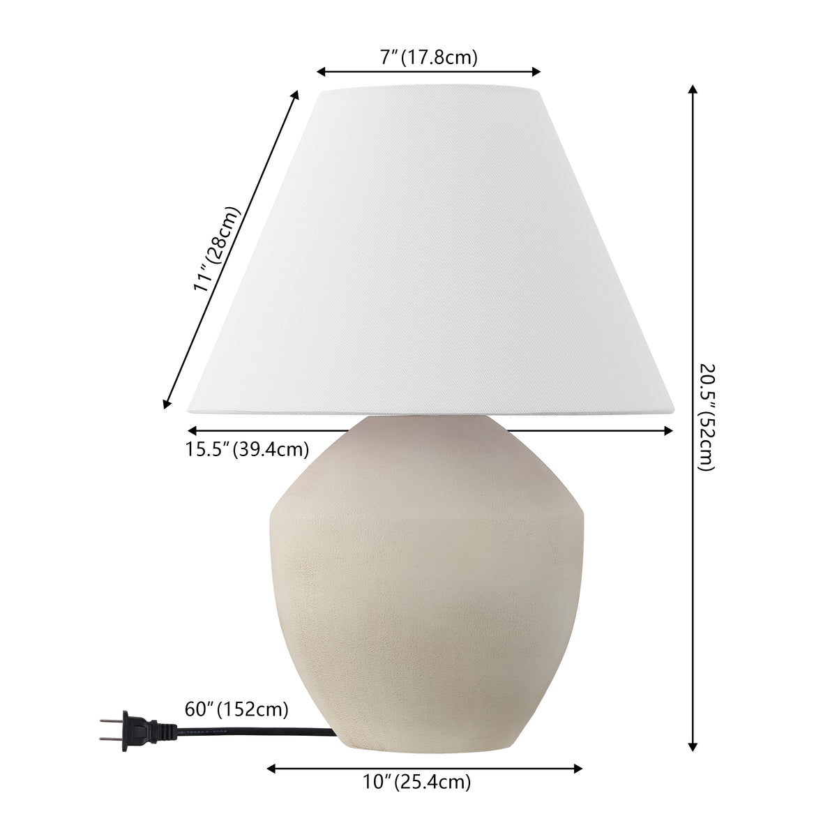 Hawk 20.5" Minimalist Scandinavian Resin/Iron LED Table Lamp Set 2