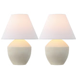 Hawk 20.5" Minimalist Scandinavian Resin/Iron LED Table Lamp Set 2