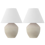 Hawk 20.5" Minimalist Scandinavian Resin/Iron LED Table Lamp Set 2