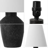 Adeline 19.5" Minimalist Scandinavian Concrete Effect Resin/Iron Ginger Jar LED Table Lamp Set 2