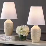 Adeline 19.5" Minimalist Scandinavian Concrete Effect Resin/Iron Ginger Jar LED Table Lamp Set 2