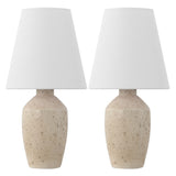 Adeline 19.5" Minimalist Scandinavian Concrete Effect Resin/Iron Ginger Jar LED Table Lamp Set 2