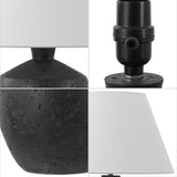 Dahlia 18" Minimalist Scandinavian Concrete Effect Resin/Iron LED Table Lamp Set 2
