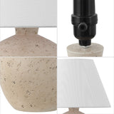 Dahlia 18" Minimalist Scandinavian Concrete Effect Resin/Iron LED Table Lamp Set 2