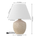 Dahlia 18" Minimalist Scandinavian Concrete Effect Resin/Iron LED Table Lamp Set 2