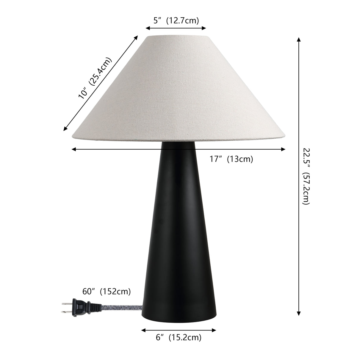 Harrison 22.5" Modern Contemporary Sculptural Tapered Cone Resin LED Table Lamp