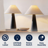 Harrison 22.5" Modern Contemporary Sculptural Tapered Cone Resin LED Table Lamp