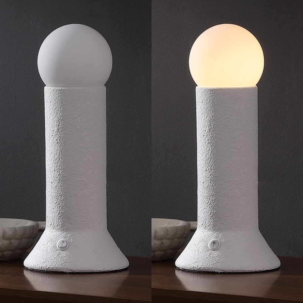 Onyx 13" Modern Scandinavian Ceramic/Glass Geometric Integrated LED Table Lamp, Set of 2