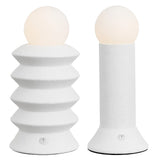 Onyx 13" Modern Scandinavian Ceramic/Glass Geometric Integrated LED Table Lamp, Set of 2