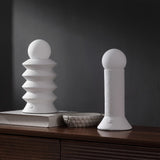Onyx 13" Modern Scandinavian Ceramic/Glass Geometric Integrated LED Table Lamp, Set of 2