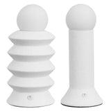 Onyx 13" Modern Scandinavian Ceramic/Glass Geometric Integrated LED Table Lamp, Set of 2