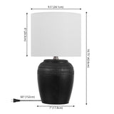 Fawn 16.75" Traditional Rustic Reeded Ceramic Vase LED Table Lamp, Set of 2
