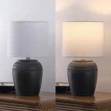 Fawn 16.75" Traditional Rustic Reeded Ceramic Vase LED Table Lamp, Set of 2