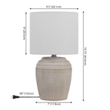 Fawn 16.75" Traditional Rustic Reeded Ceramic Vase LED Table Lamp, Set of 2