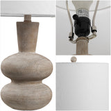 Sol 24" Modern Minimalist Sculptural Oak-Grain Resin LED Table Lamp