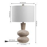 Sol 24" Modern Minimalist Sculptural Oak-Grain Resin LED Table Lamp
