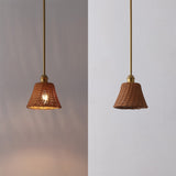 Larkspur 1-Light Coastal Bohemian Metal and Woven Rattan LED Pendant Light