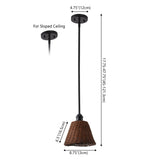 Larkspur 1-Light Coastal Bohemian Metal and Woven Rattan LED Pendant Light