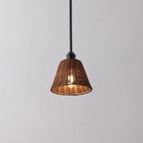 Larkspur 1-Light Coastal Bohemian Metal and Woven Rattan LED Pendant Light