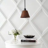 Larkspur 1-Light Coastal Bohemian Metal and Woven Rattan LED Pendant Light