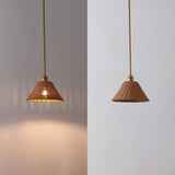 Larkspur 1-Light Coastal Bohemian Metal and Woven Rattan LED Pendant Light