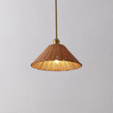 Larkspur 1-Light Coastal Bohemian Metal and Woven Rattan LED Pendant Light