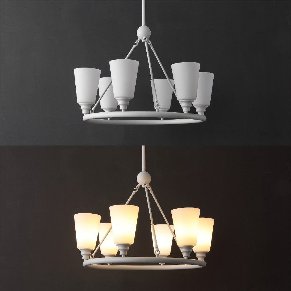 Wisteria 27.5" 6-Light Modern Minimalist Iron/Glass LED Chandelier