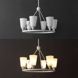 Wisteria 27.5" 6-Light Modern Minimalist Iron/Glass LED Chandelier