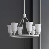Wisteria 27.5" 6-Light Modern Minimalist Iron/Glass LED Chandelier