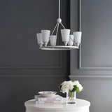 Wisteria 27.5" 6-Light Modern Minimalist Iron/Glass LED Chandelier