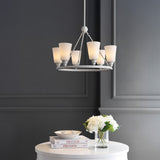 Wisteria 27.5" 6-Light Modern Minimalist Iron/Glass LED Chandelier