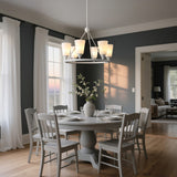 Wisteria 27.5" 6-Light Modern Minimalist Iron/Glass LED Chandelier